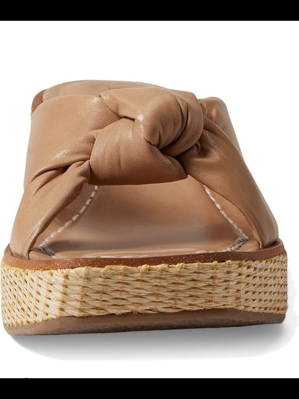 New Bernardo Tan Knotted Slide Wedge Sandals - Picture 2 of 7